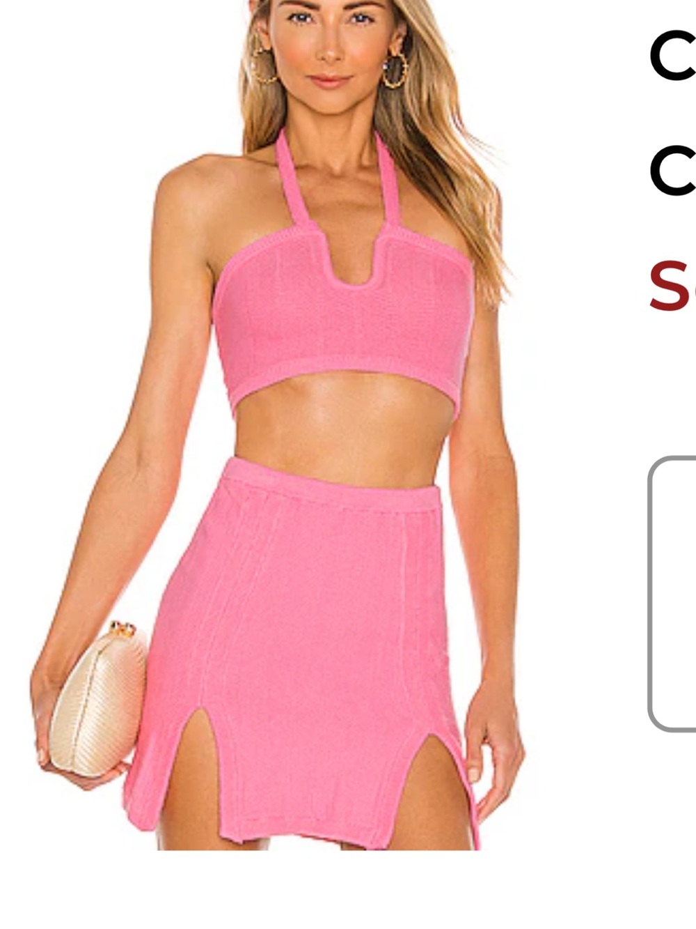 Camila Coelho Marlena Ribbed Mini Skirt - Pink baby spice skirt